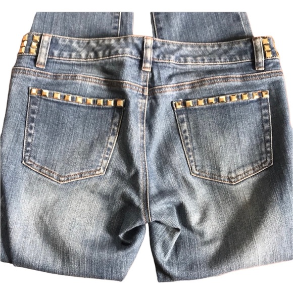 Michael Kors Women’s Size 6 Gold Studded Skinny Jeans Gently Used Like New! - Picture 3 of 5